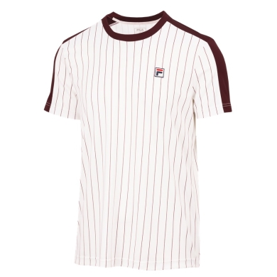 Fila Tennis T-shirt Stripes Jascha 2 (100% Polyester) white/wine red Men's