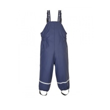 First Instinct Mud and Rain Trousers with Braces Fis 44 (PFC-free, waterproof) blue Toddlers