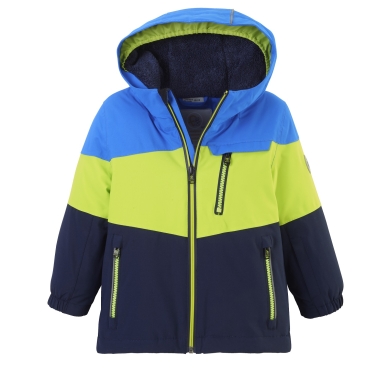 First Instinct Winter Jacket FISW 3 (PFC-free, waterproof and windproof) neon yellow/blue toddlers