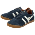 Gola Harrier Suede Leather Sneakers 2024 navy blue/off white/orange men's