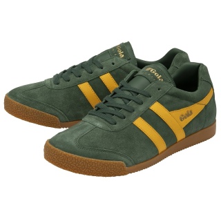 Gola Harrier Suede Leather Sneakers 2024 evergreen/sunny yellow men's