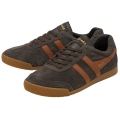 Gola Harrier Suede Leather Sneakers 2024 dark brown/orange men's