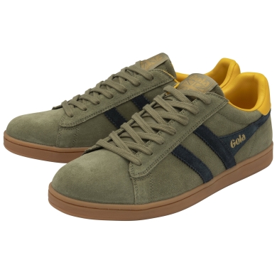 Gola Sneaker Equipe II Suede Leather 2024 khaki green/navy blue/yellow Men