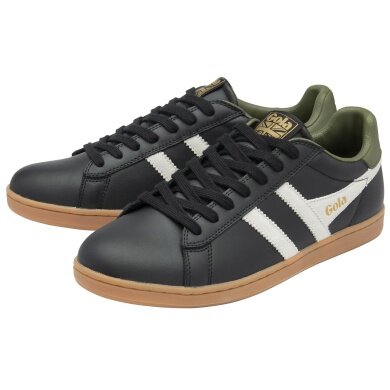 Gola Sneaker Equipe II Leather 2024 black/off white/khaki green men's