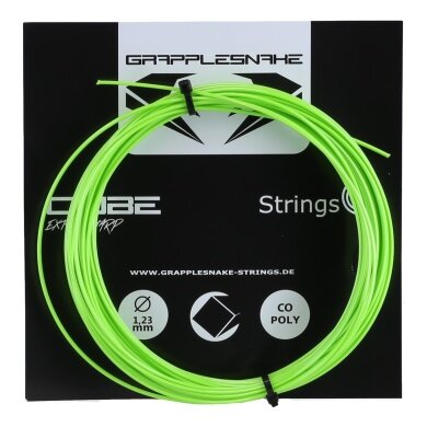 Grapplesnake Tennis String Cube Extra Sharp 1.23 (Durability+Spin) green 12m Set