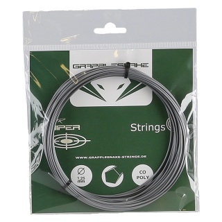 Stringing with tennis string Grapplesnake Tour Sniper (Durability+Spin) silver