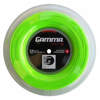 Gamma Tennis String Moto (Durability+Spin) lime green 200m roll