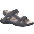 Ganter Leather Sandal Giovanni (rustic, coarse-grained leather, removable footbed) dark grey Men