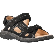 Ganter Leather Sandal Giovanni (rustic, coarse-grained leather, removable footbed) black Men