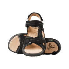 Ganter Leather Sandal Giovanni (rustic, coarse-grained leather, removable footbed) black Men