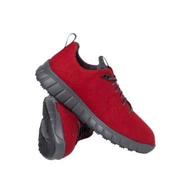 Ganter Sneaker Evo Merino Wool (Merino Walk Felt for Good Climate Comfort) Red/Anthracite Grey Women