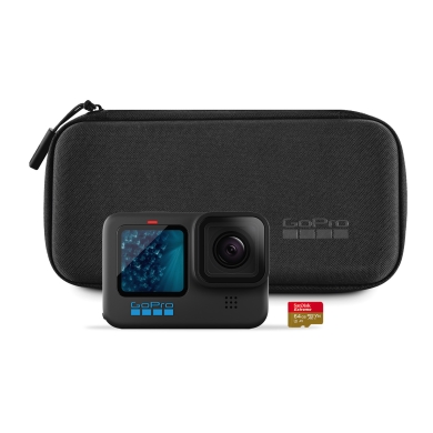 GoPro Camera HERO11 - legendary design + impressive videos, including SanDisk microSD card with 64 GB - black