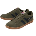 Gola Sneaker Equipe Suede Leather khaki green/navy blue/gum Men