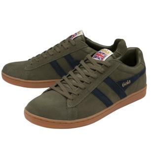 Gola Sneaker Equipe Suede Leather khaki green/navy blue/gum Men