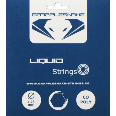 Stringing with tennis string Grapplesnake Liquid 1.25 (Durability+Touch) silver