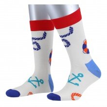 Happy Socks Daily Crew Jumbo Navy White - 1 Pair