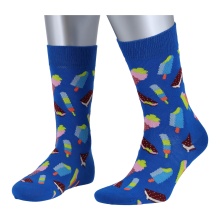 Happy Socks Daily Sock Crew Ice Cream blue Gift Box - 1 Pair