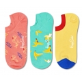 Happy Socks Daily Sock No Show Sneaker Flamingo yellow/coral/mint green - 3 pairs