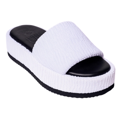 Hebe Athens Sandal Puffy Ibiza Flatform Slide white ladies