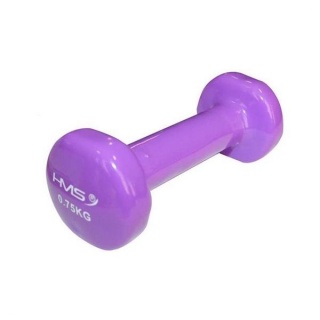 HMS Fitness Dumbbell (Cast Iron with Vinyl Coating) 0.75kg Purple - 1 Piece