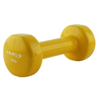 HMS Fitness Dumbbell 17023 (Cast Iron with Vinyl Coating) 1kg yellow - 1 piece