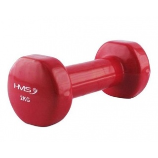 HMS Fitness 17023 Dumbbell made of cast iron with vinyl coating 2kg red- 1 piece