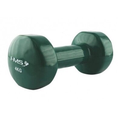 HMS Fitness Dumbbell made of cast iron with vinyl coating 4kg green - 1 piece