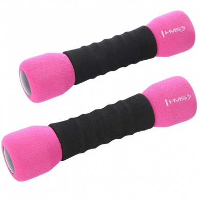 HMS Fitness CM06 soft dumbbells (2x1kg) black/pink