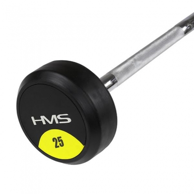 HMS Fitness Barbell GSG-25 (hardened chrome steel, rubber) 25kg