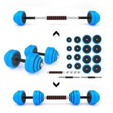 HMS Fitness Dumbbell-Barbell Set SGG30 Bar with Rubber Cover - 30kg Set