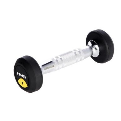 HMS Fitness Dumbbell Pro Round Dumbbell with Rubber Coating 1 kg - 1 Piece