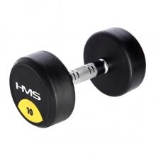 HMS Fitness HG Pro Dumbbell 10kg with Rubber Coating - 1 Piece