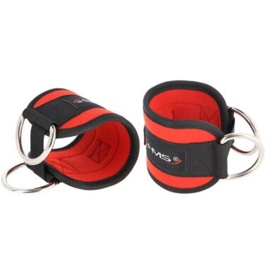 HMS Fitness Foot Straps OPX02 red/black - 2 pieces