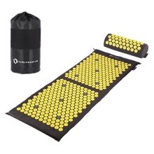 HMS Fitness Premium Acupressure Mat Set AKM04 (Mat and Pillow) yellow/black - 125x48cm