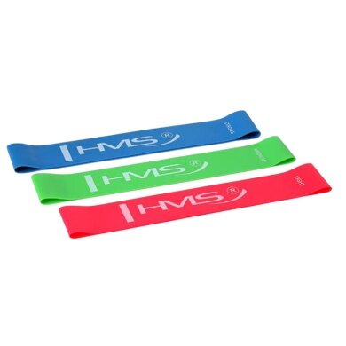 HMS Premium Resistance Band GU04 Slim Set (blue, green, red) - 3 pieces