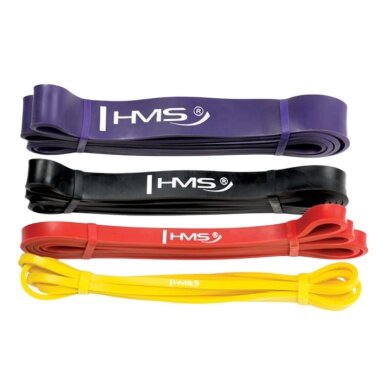 HMS Premium Resistance Band GU05 Set (purple, black, red, yellow) - 4 pieces