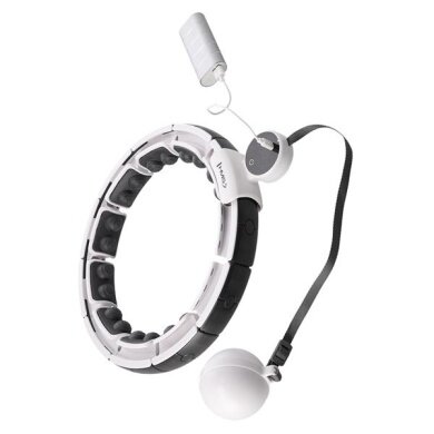 HMS Gymnastics Hoop Hula-Hoop HHM016 with Massage Points and Gravity Ball - white/grey