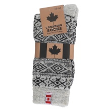 HomeOfSocks Wool Socks Flag Canada beige/black - 1 Pair