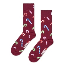 Happy Socks Daily Sock Crew Candy Cane (Candy Cane) burgundy - 1 pair