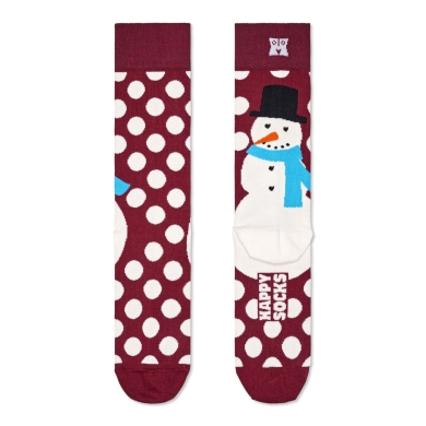 Happy Socks Daily Sock Crew Jumbo Snowman (Snowman) burgundy - 1 pair