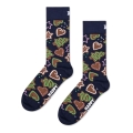 Happy Socks Daily Socks Crew Gingerbread Cookies navy blue/brown - 1 Pair