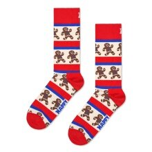 Happy Socks Daily Sock Crew Gingerbread Stripe (Gingerbread) red - 1 pair