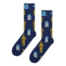 Happy Socks Daily Socks Crew Star Wars R2-D2 & C-3PO navy blue - 1 Pair