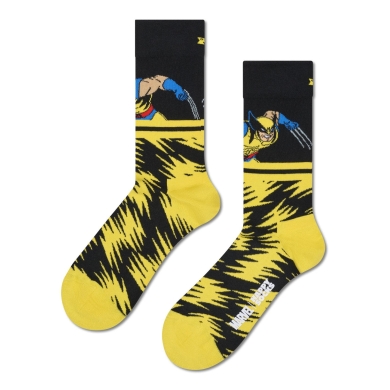 Happy Socks Daily Socks Crew Marvel X-Men Wolverine yellow - 1 pair