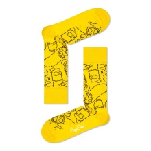 Happy Socks Daily Sock Crew The Simpsons Family (Organic Cotton) yellow - 1 Pair