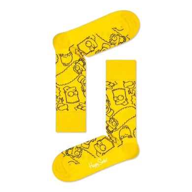 Happy Socks Daily Sock Crew The Simpsons Family (Organic Cotton) yellow - 1 Pair