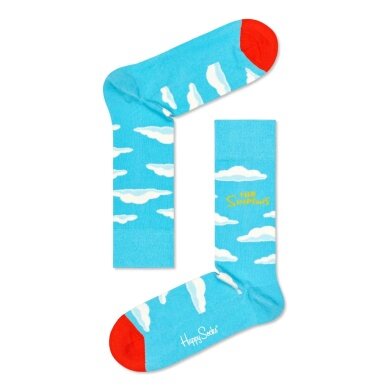 Happy Socks Daily Sock Crew The Simpsons Clouds (Clouds, Organic Cotton) Blue - 1 Pair