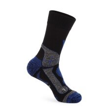 Hanwag Trekking Sock Crew Trek Merino Sock (Merino Wool, High Comfort) Black/Blue - 1 Pair