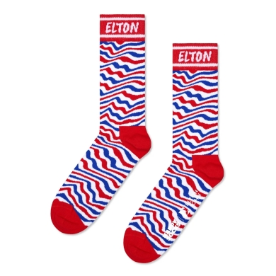 Happy Socks Daily Sock Crew Elton John Striped red - 1 Pair