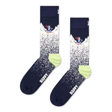 Happy Socks Daily Sock Crew Snowy Night (Winter Night) navy blue - 1 Pair